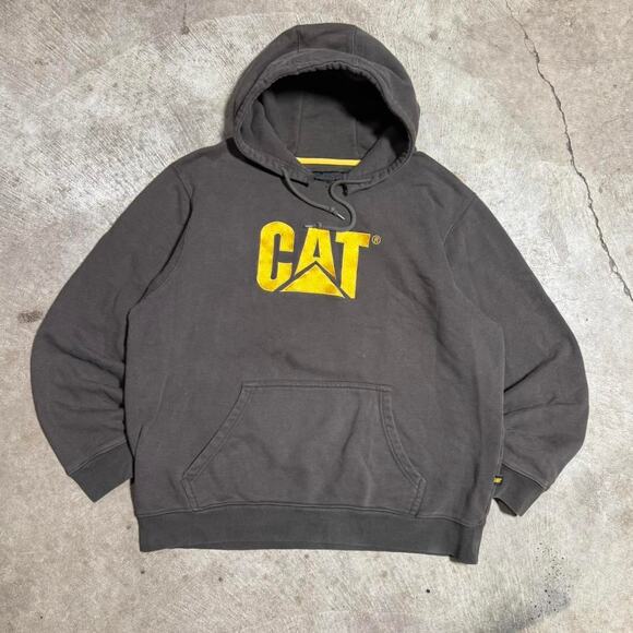 Brown Earth Tone CAT Embroidered Logo Hoodie - Picture 1 of 6
